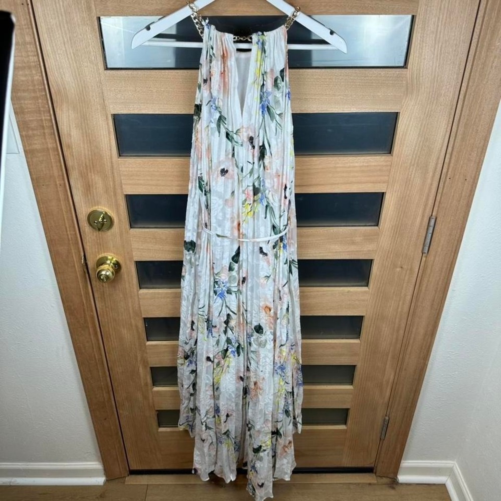 Ted Baker floral maxi dress with gold chain straps Size 2 - Picture 4 of 4